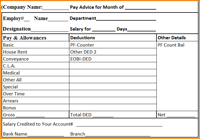 format for drivers salary slip software